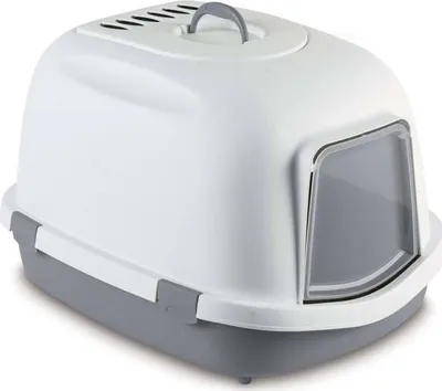 Kuwetë për mace Stefanplast Queen Jumbo Covered, 71x56x47cm, e madhe, gri - 1