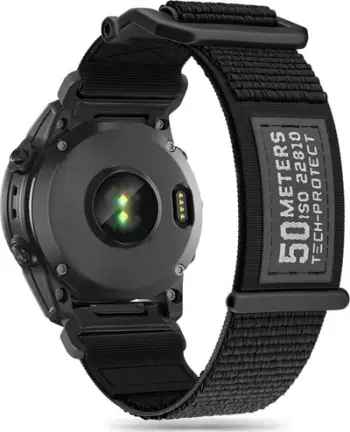 Rrip ore Tech-Protect Scout Nylon Quickfit për Garmin Fenix 3 5X 6X 7X, rezistent, i zi