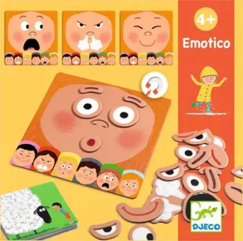 Lojë edukative Djeco Emotico, magnetike, 4+