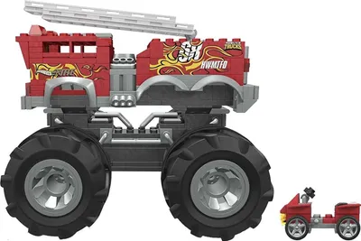 Set ndërtimi MEGA Hot Wheels 5 Alarm Fire Truck Monster Truck, 284 pjesë, me figurë, shumëngjyrëshe - 3