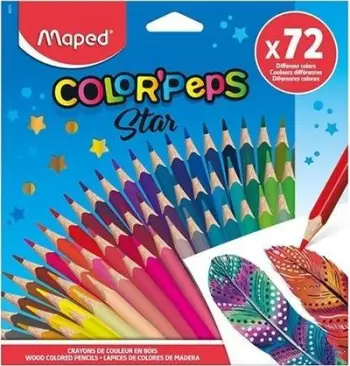 Lapsa me ngjyra Maped ColorPeps Star, trekëndore, set 72 copë
