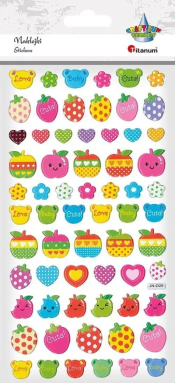 Ngjitëse konvekse Titanum Convex Stickers Mix, set 65 copë, shumëngjyrëshe