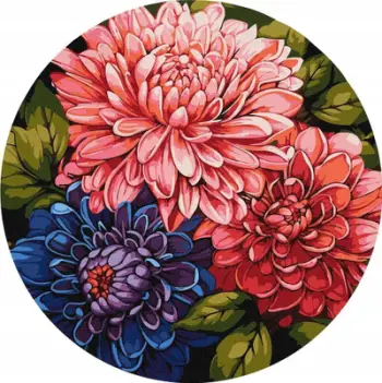 Set pikturimi me numra Colorful Bouquet KHO R1047, kanavacë me kornizë, bojëra akrilike shumëngjyrëshe