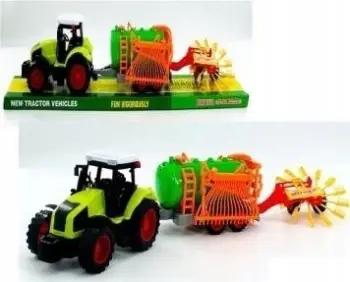 Lodër traktor me makineri bujqësore Paweł Wojda, për fëmijë, shumëngjyrëshe