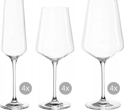 Set gotash vere Leonardo Puccini, 12 copë, xham kristal, transparente - 3