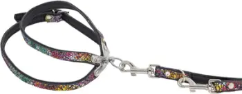 Shtrëngues qeni Barry King Flowers, lëkurë, L XL 55cm, shumëngjyrësh