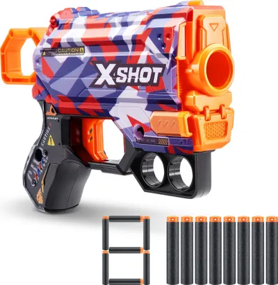 Pistoletë lodër XSHOT Skins Menace 8, 8 fishekë shkumë, shumëngjyrëshe - 1