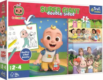 Puzzle Trefle Cocomelon Super Giant Double Sided, me dy anë, për ngjyrosje