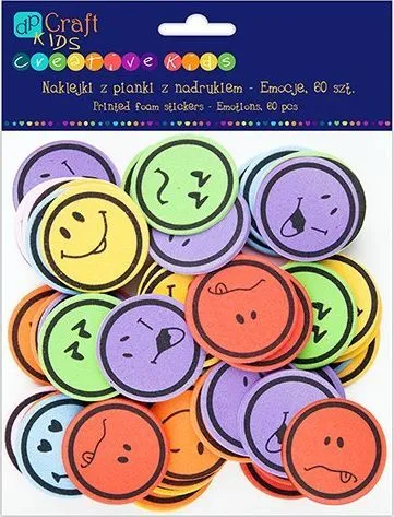 Stickerë shkumëze DpCraft Emotions, 60 copë, diametri 3.5 cm, shumëngjyrëshe - 1