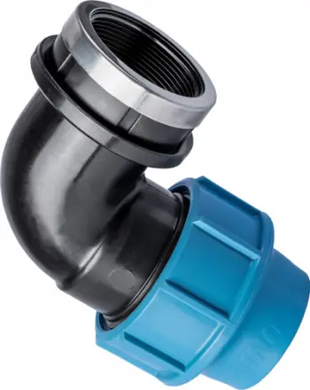 Bërthamë këndi ALFA RK Elbow PE GW 50mm, filetë 2", plastike