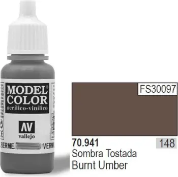 Bojë akrilike Vallejo Model Color Burnt Umber, 17ml, kafe e errët