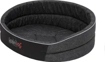 Shtrat për kafshë Hobbydog R4 Foam Bed, eco linen, i zi
