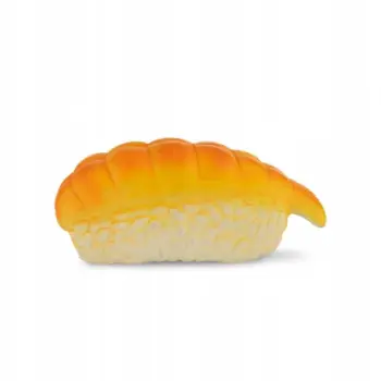Lodër qenësh sushi karkalec, latex, 8 cm, portokalli