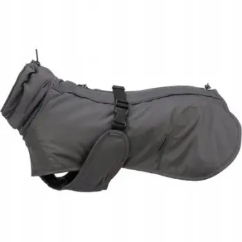 Pallto për qen Trixie Limoux Coat, i papërshkueshëm nga uji, me rripa rregullues, gri e errët