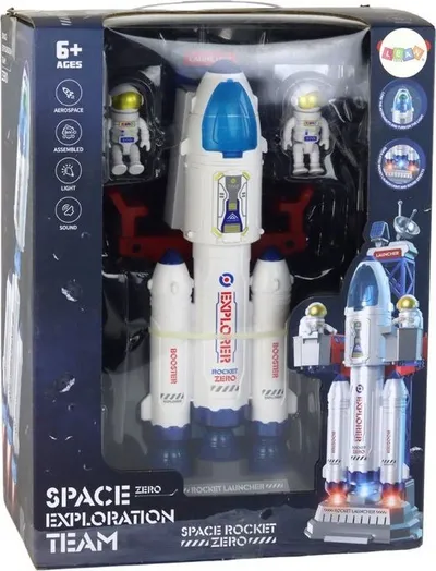 Set lodër hapësinor Space Rocket ZERO, me raketë dhe astronautë, me drita dhe tinguj - 3