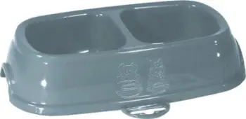 Tas i dyfishtë për kafshë Zolux Break 13, plastik, antirrëshqitës, 0.2L+0.2L, i kaltër