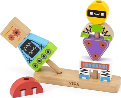 Blloqe druri Viga Robot, lodër edukative, shumëngjyrëshe - 2