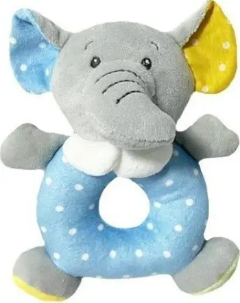 Lodër zile për bebe Tulilo Elephant, 18cm, pelush, shumëngjyrëshe