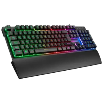 Tastierë Gaming Rampage KB-RX77 Runner – Rainbow LED, Wrist Rest, USB