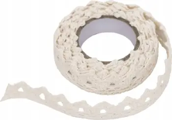 Dantellë vetëngjitëse pambuku Cotton, 1.8m, ecru