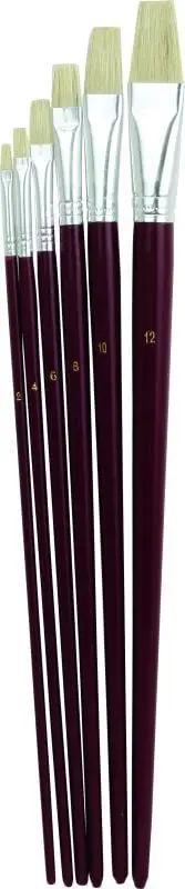 Set furçash pikture Grand BRUSHES 685B, 6 copë, të sheshta, qime bristle
