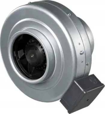 Ventilator inline centrifugal Vents VKMZ 100, për kanale ajrimi, kompakt, gri