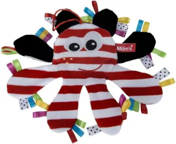 Lodër plushi Hencz Crinkling Octopus 979, oktapod për foshnje, bardhë e kuqe e zezë