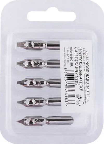 Set majash kalligrafie Penac Calligraphy Nibs, 5 copë, metalike - 1