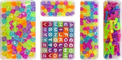 Set DIY bizhuteri për byzylykë LeanToys, rruaza plastike, fije shumëngjyrëshe - 2