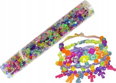 Set DIY bizhuteri për byzylykë LeanToys, rruaza plastike, fije shumëngjyrëshe - 4