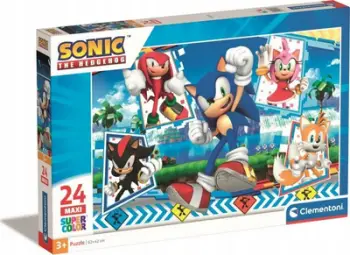 Puzzle Clementoni Maxi SuperColor Sonic, 24 pjesë, 62x42cm, shumëngjyrësh