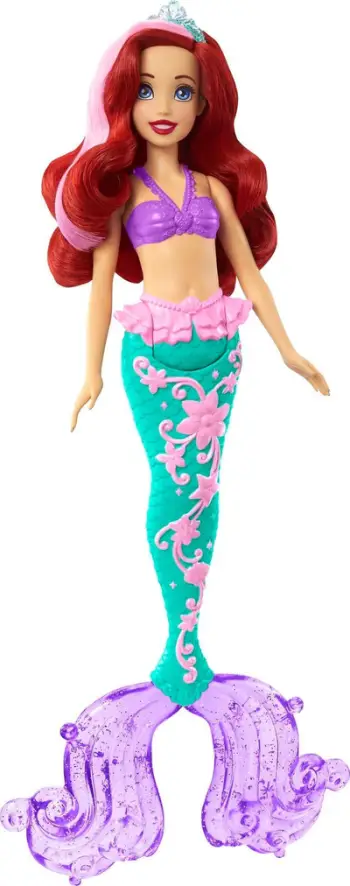 Kukull sirenë Disney Princess Ariel HLW00, efekt ndryshimi ngjyre, lodër uji, shumëngjyrëshe