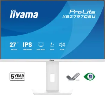 Monitor Iiyama ProLite XB2797QSU-W1, 27", QHD 2560x1440, IPS, i bardhë