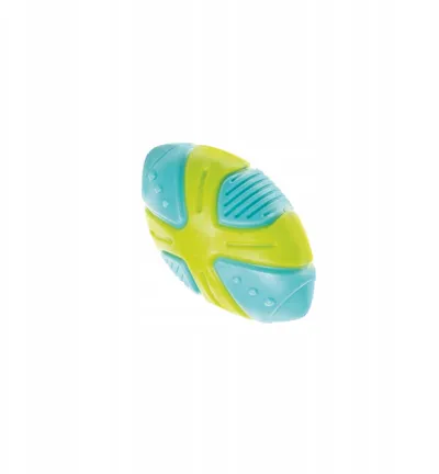 Lodra për qen X-Dog Rugby Ball, TPR, 9.5 x 5 x 5 cm, jeshile blu - 1