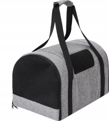 Çantë transporti R1 Tube, për mace dhe qen të vegjël, 27x39x28 cm, gri