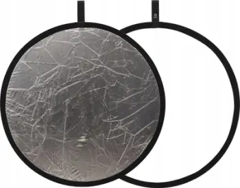 Reflektor fotografik GlareOne Bounce Board 2 in 1, 80 cm, i bardhë argjend