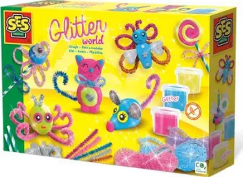 Set plasteline SES Creative Glitter World, me shkëlqim, shumëngjyrësh