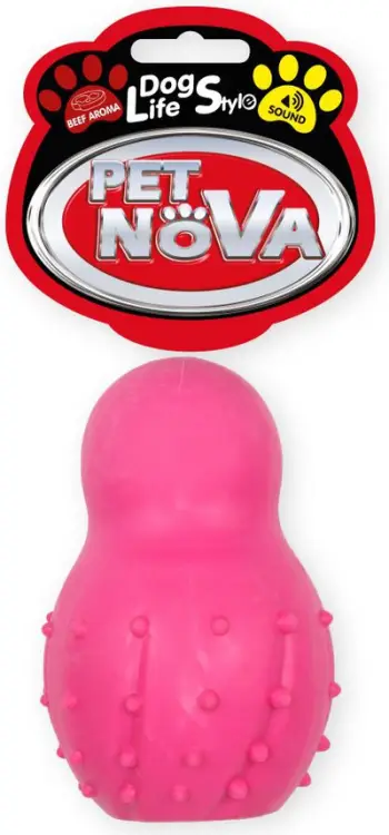 Lodër për qen Pet Nova TPR Snowman, 9.5 cm, rozë