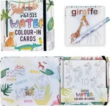 Set me karta uji Floss and Rock Magic Water Cards Fairy Unicorn, për ngjyrosje pa rrëmujë, për fëmijë 3+