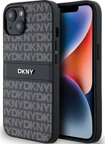 Futrollë telefoni DKNY DKHCP14SPRTHSLK, për iPhone 14 15 13 6.1", lëkurë ekologjike, e zezë