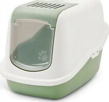 Tualet maces Savic Nestor Hooded Cat Loo, me kapak, Botanical Green