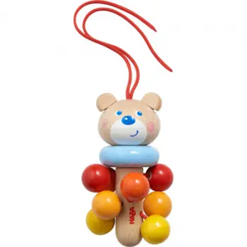 Lodër varëse për karrocë HABA Bear, dru ahu, 11 cm, shumëngjyrëshe