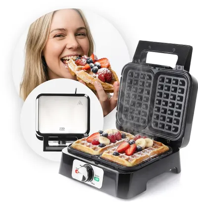 Aparat për waffle Promis WAP1600, 2 waffle, pllaka jo ngjitëse, i zi - 2