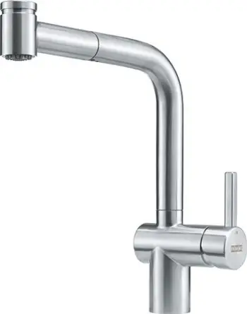 Rubinet kuzhine Franke Atlas Neo, me dush tërheqës, çelik inox