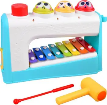 Lodër muzike Hola Toys Multifunctional Musical Center, ksilofon 8 nota, me çekiç, shumëngjyrëshe