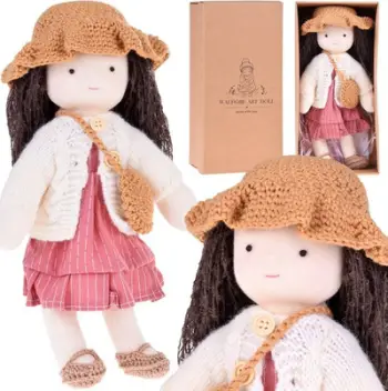 Kukull e butë ZA4996 Beige Lovely, 28cm, veshje rozë, flokë të gjatë