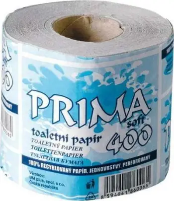 Letër tualeti Prima Soft 400, 1 shtresë, 380 fletë, gri