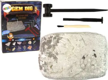 Set gërmimi Leantoys Gem Dig, 12 gurë të çmuar, lodër edukative, shumëngjyrësh