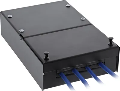 Kuti montimi sipërfaqësore InLine 76202X, për 4 Keystone RJ45, metal, e zezë - 1