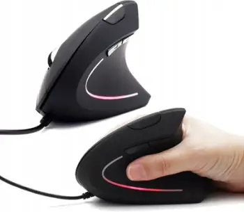 Maus vertikal ergonomik me kabllo, USB, 1200 DPI, i zi